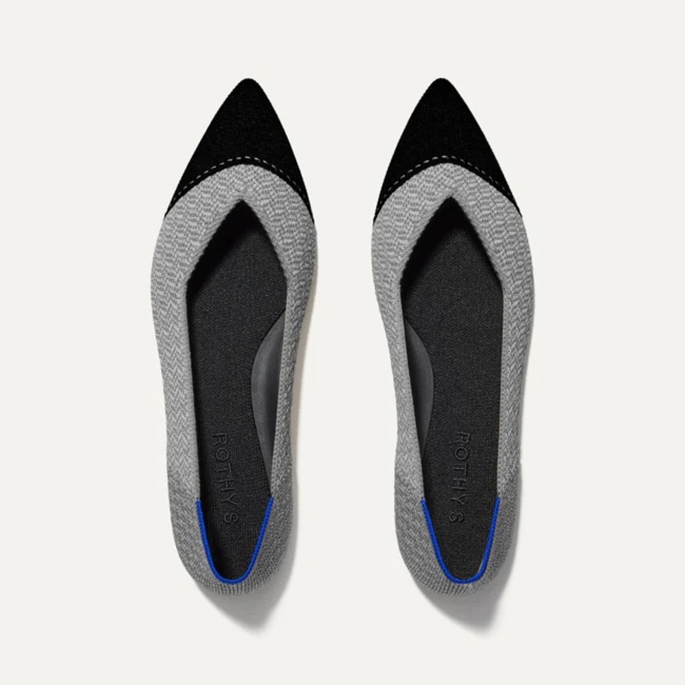 Rothy’s The Point in Dark Gray Pebble Herringbone